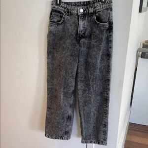 Kid’s Black Baggy Acid Wash Jeans